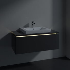 Тумба під раковину Villeroy & Boch Legato 100х38 см з підсвічуванням МДФ/ДСП глянсовий сірий B680L0FP