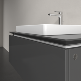 Тумба під раковину Villeroy & Boch Legato 100х38 см з підсвічуванням МДФ/ДСП глянсовий сірий B680L0FP