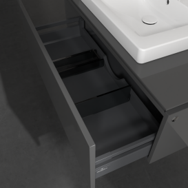 Тумба під раковину Villeroy & Boch Legato 100х38 см з підсвічуванням МДФ/ДСП глянсовий сірий B680L0FP