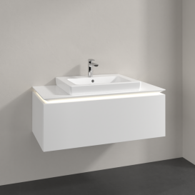 Тумба под раковину Villeroy & Boch Legato 100х38 см с подсветкой ДСП белый матовый B680L0MS