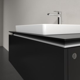 Тумба под раковину Villeroy & Boch Legato 100х38 см с подсветкой МДФ/ДСП черный матовый лак B680L0PD