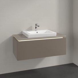 Тумба під раковину Villeroy & Boch Legato 100х38 см з підсвічуванням ДСП сірий трюфель B680L0VG