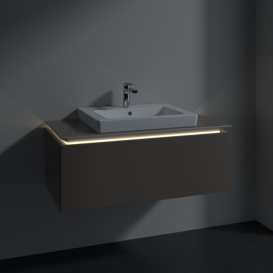 Тумба під раковину Villeroy & Boch Legato 100х38 см з підсвічуванням ДСП сірий трюфель B680L0VG