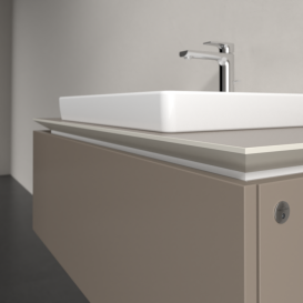 Тумба під раковину Villeroy & Boch Legato 100х38 см з підсвічуванням ДСП сірий трюфель B680L0VG