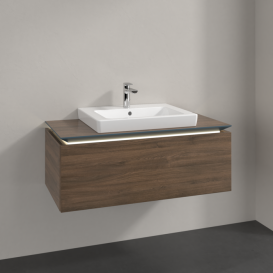 Тумба під раковину Villeroy & Boch Legato 100х38 см з підсвічуванням ДСП дуб аризона B680L0VH