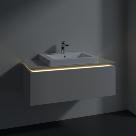 Тумба під раковину Villeroy & Boch Legato 100х38 см з підсвічуванням ДСП ніжно-сірий B680L0VK