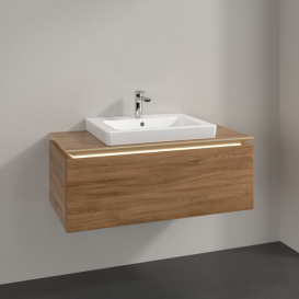 Тумба під раковину Villeroy & Boch Legato 100х38 см з підсвічуванням ДСП дуб канзас B680L0RH
