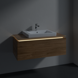 Тумба під раковину Villeroy & Boch Legato 100х38 см з підсвічуванням ДСП дуб канзас B680L0RH