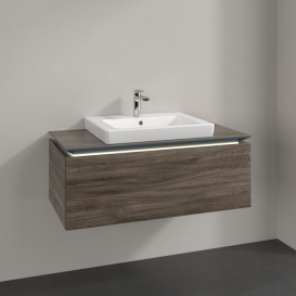 Тумба під раковину Villeroy & Boch Legato 100х38 см з підсвічуванням ДСП кам'яний дуб B680L0RK