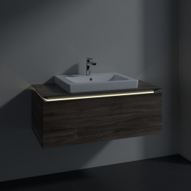 Тумба під раковину Villeroy & Boch Legato 100х38 см з підсвічуванням ДСП кам'яний дуб B680L0RK