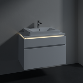 Тумба под раковину Villeroy & Boch Legato 80х55 см с подсветкой МДФ/ДСП белый глянцевый B679L0DH