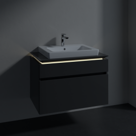 Тумба під раковину Villeroy & Boch Legato 80х55 см з підсвічуванням МДФ/ДСП глянсовий сірий B679L0FP