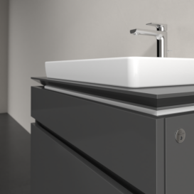 Тумба під раковину Villeroy & Boch Legato 80х55 см з підсвічуванням МДФ/ДСП глянсовий сірий B679L0FP