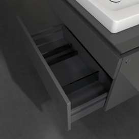 Тумба під раковину Villeroy & Boch Legato 80х55 см з підсвічуванням МДФ/ДСП глянсовий сірий B679L0FP