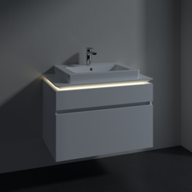 Тумба під раковину Villeroy & Boch Legato 80х55 см з підсвічуванням ДСП білий матовий B679L0MS