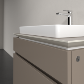 Тумба під раковину Villeroy & Boch Legato 80х55 см з підсвічуванням ДСП сірий трюфель B679L0VG