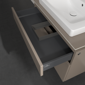 Тумба під раковину Villeroy & Boch Legato 80х55 см з підсвічуванням ДСП сірий трюфель B679L0VG