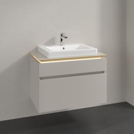 Тумба під раковину Villeroy & Boch Legato 80х55 см з підсвічуванням ДСП ніжно-сірий B679L0VK