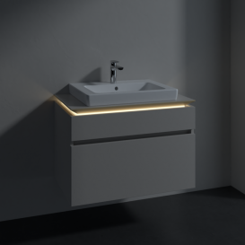 Тумба під раковину Villeroy & Boch Legato 80х55 см з підсвічуванням ДСП ніжно-сірий B679L0VK