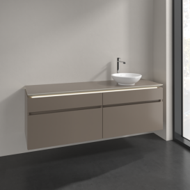 Тумба під раковину Villeroy & Boch Legato 160х55 см із підсвічуванням ДСП трюфель сірий B598L0VG