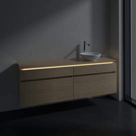 Тумба під раковину Villeroy&Boch Legato 160х55 см з підсвічуванням ДСП північний дуб B598L0VJ