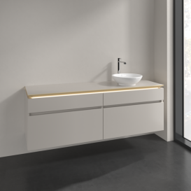 Тумба під раковину Villeroy & Boch Legato 160х55 см з підсвічуванням ДСП ніжно-сірий B598L0VK