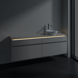 Тумба под раковину Villeroy & Boch Legato 160х55 см с подсветкой ДСП нежно-серый B598L0VK