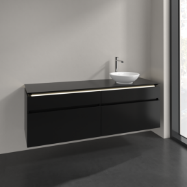 Тумба под раковину Villeroy & Boch Legato 160х55 см с подсветкой МДФ/ДСП черный матовый лак B598L0PD
