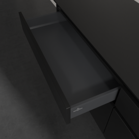 Тумба под раковину Villeroy & Boch Legato 160х55 см с подсветкой МДФ/ДСП черный матовый лак B598L0PD