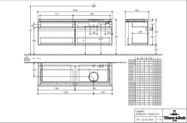Тумба под раковину Villeroy & Boch Legato 160х55 см с подсветкой ДСП дуб канзас B598L0RH