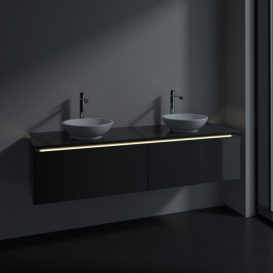 Тумба під раковину Villeroy & Boch Legato 160х38 см з підсвічуванням МДФ/ДСП глянсовий сірий B599L0FP