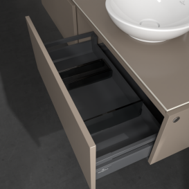 Тумба під раковину Villeroy & Boch Legato 160х38 см з підсвічуванням ДСП сірий трюфель B599L0VG