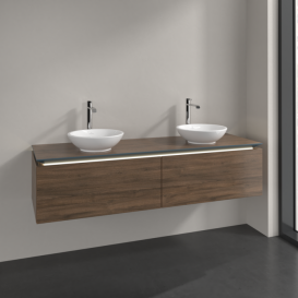 Тумба под раковину Villeroy & Boch Legato 160х38 см с подсветкой ДСП дуб аризона B599L0VH