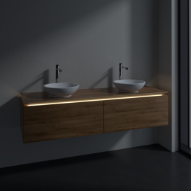 Тумба под раковину Villeroy & Boch Legato 160х38 см с подсветкой ДСП дуб канзас B599L0RH