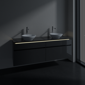 Тумба под раковину Villeroy & Boch Legato 160х55 см с подсветкой МДФ/ДСП глянцевый серый B600L0FP