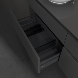 Тумба под раковину Villeroy & Boch Legato 160х55 см с подсветкой МДФ/ДСП глянцевый серый B600L0FP