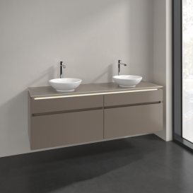 Тумба под раковину Villeroy & Boch Legato 160х55 см с подсветкой ДСП трюфель серый B600L0VG