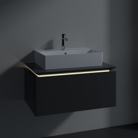 Тумба під раковину Villeroy & Boch Legato 80х38 см з підсвічуванням МДФ/ДСП глянсовий сірий B601L0FP