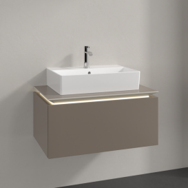 Тумба под раковину Villeroy & Boch Legato 80х38 см с подсветкой ДСП трюфель серый B601L0VG