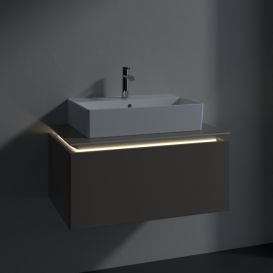Тумба под раковину Villeroy & Boch Legato 80х38 см с подсветкой ДСП трюфель серый B601L0VG