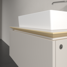 Тумба під раковину Villeroy & Boch Legato 80х38 см з підсвічуванням ДСП ніжно-сірий B601L0VK