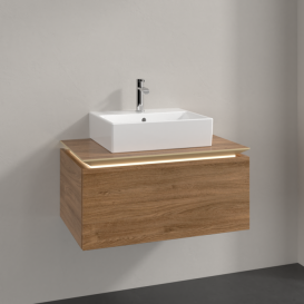 Тумба під раковину Villeroy & Boch Legato 80х38 см з підсвічуванням ДСП дуб канзас B601L0RH