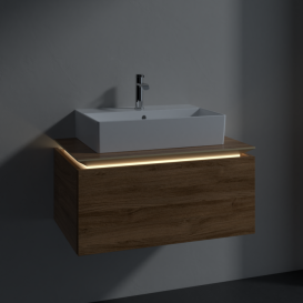 Тумба під раковину Villeroy & Boch Legato 80х38 см з підсвічуванням ДСП дуб канзас B601L0RH