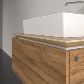 Тумба під раковину Villeroy & Boch Legato 80х38 см з підсвічуванням ДСП дуб канзас B601L0RH