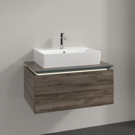 Тумба під раковину Villeroy & Boch Legato 80х38 см з підсвічуванням ДСП кам'яний дуб B601L0RK