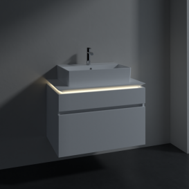 Тумба под раковину Villeroy & Boch Legato 80х55 см с подсветкой ДСП белый матовый B602L0MS