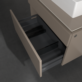 Тумба под раковину Villeroy & Boch Legato 80х55 см с подсветкой ДСП трюфель серый B602L0VG