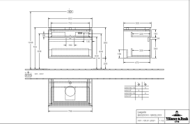 Тумба под раковину Villeroy & Boch Legato 80х55 см с подсветкой ДСП дуб аризона B602L0VH