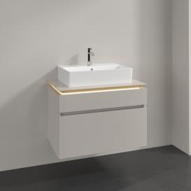 Тумба под раковину Villeroy & Boch Legato 80х55 см с подсветкой ДСП нежно-серый B602L0VK