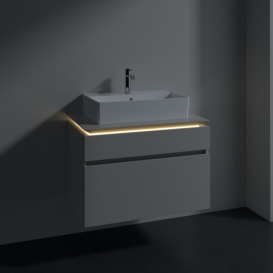 Тумба под раковину Villeroy & Boch Legato 80х55 см с подсветкой ДСП нежно-серый B602L0VK